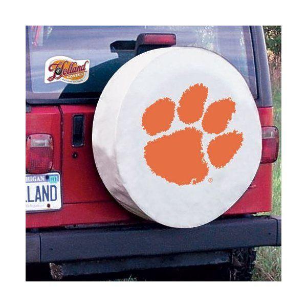 Clemson C Logo - Clemson Tire Cover with Tigers Logo on White Vinyl Size C - 3125 x 1 ...