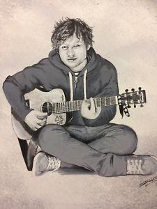 Ed Sheeran Black and White Logo - Ed Sheeran with guitar, art print, black and white, aprox.16 x 20 ...