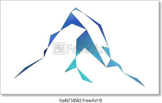 Snow Mountain Logo - Free art print of Image logo mountain. Snow mountains peak ...