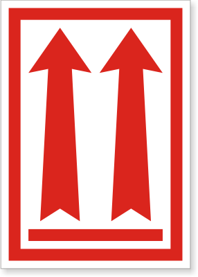 Two Upward Arrows Logo - This End Up Labels | Arrow Labels