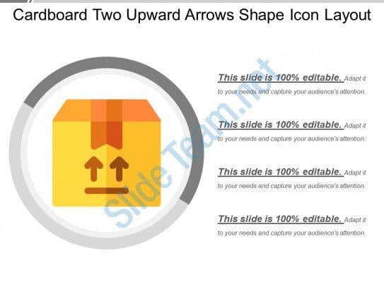 Two Upward Arrows Logo - Cardboard Two Upward Arrows Shape Icon Layout | Presentation ...