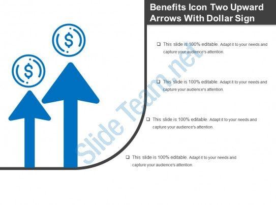 Two Upward Arrows Logo - Benefits Icon Two Upward Arrows With Dollar Sign. PowerPoint