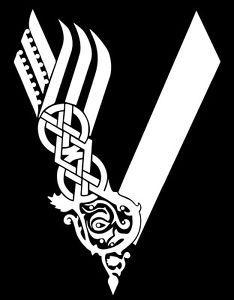 Black and White Vikings Logo - VIKINGS LOGO STICKER ASATRU VIKING STICKER | eBay