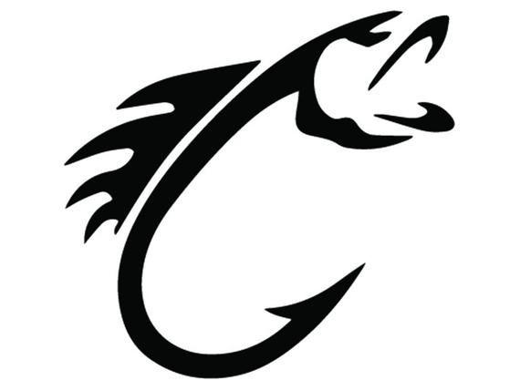 Google Fishing Logo - Fishing Logo 34 Fish Hook Fins Mouth Fisherman Angling Lure | Etsy