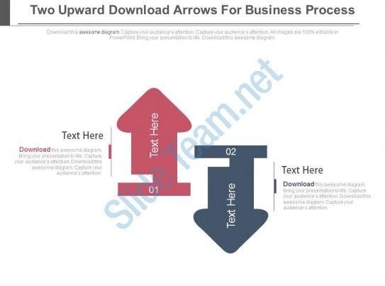 Two Upward Arrows Logo - Two Upward Downward Arrows For Business Process Powerpoint Slides