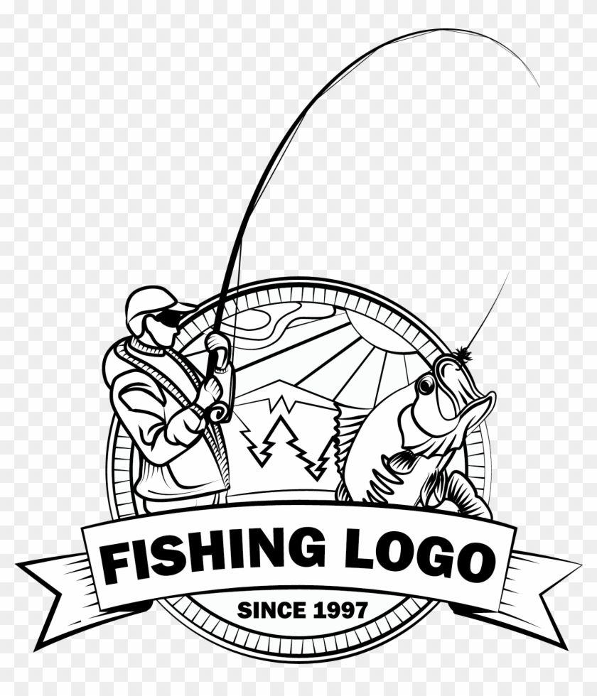 Fishing Logo - Logo Fishing Fish Hook Angling - Black And White Fishing Logos ...
