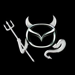 Custom Mazda Logo - 3D Chrome Devil Decal Car / Truck Custom Demon Stickers W/ Horns 4 ...