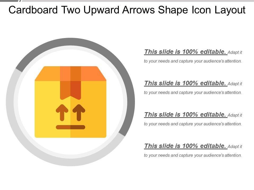 Two Upward Arrows Logo - Cardboard Two Upward Arrows Shape Icon Layout | Presentation ...