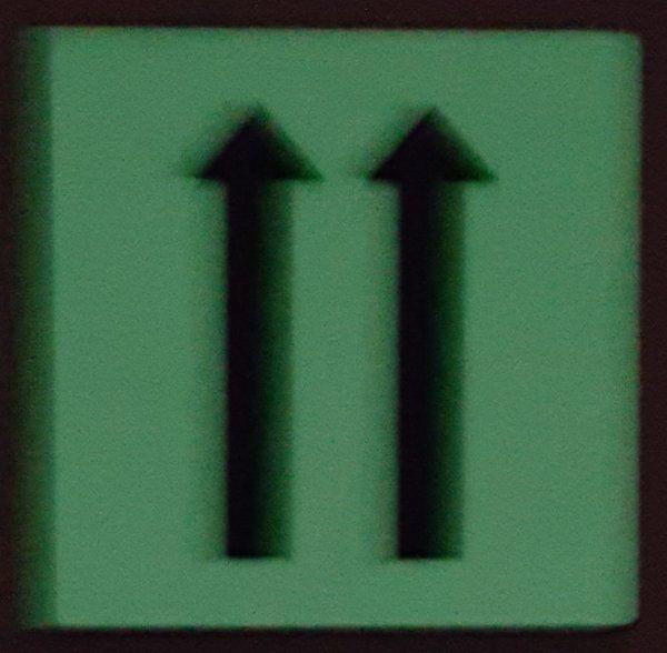 Two Upward Arrows Logo - PHOTOLUMINESCENT 2 UP ARROWS SIGN HEAVY DUTY / GLOW IN THE DARK TWO