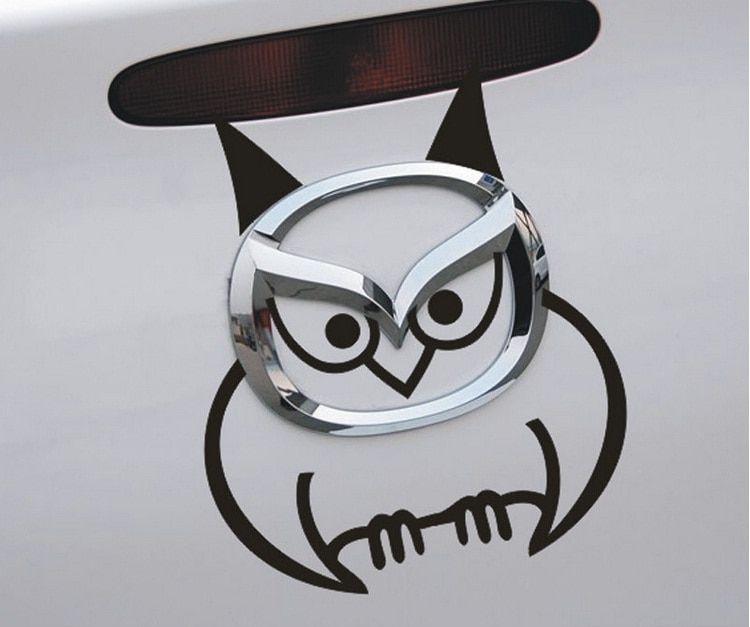 Custom Mazda Logo - Colors Black White Owl Car Badge Brand Body Logo Emblem Sticker