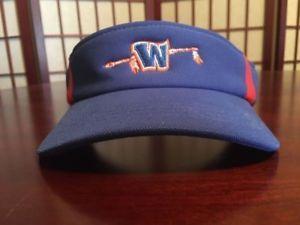 Orange and Blue Spear Logo - Augusta Embroidered Blue, Orange, White Visor with W initial and ...