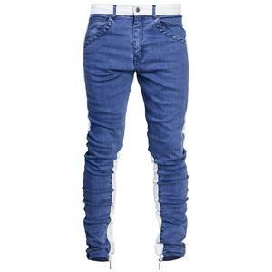 Blue and White Spear Logo - INFORMAL APPAREL. Spear Ankle Zip Jeans : Blue White