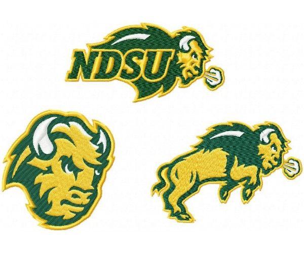 NDSU Bison Logo - North Dakota State Bison logo machine embroidery design for instant ...