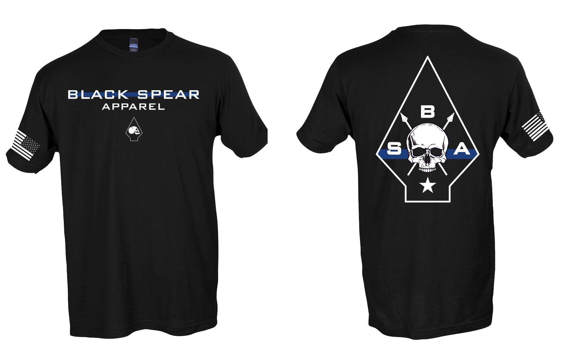 Black Spear Logo - Black Spear Apparel Thin Blue Line Logo Shirt. – Black Spear Apparel LLC