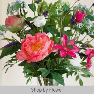 Pink Green Flower Logo - BLOOM. Silk Flowers, Artificial Flowers & Faux Flora