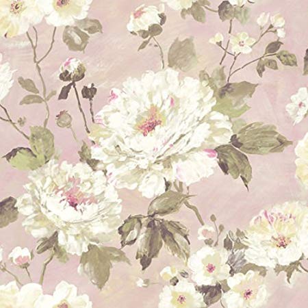 Pink Green Flower Logo - FO3104 White Pink Green Floral Galerie Wallpaper: Amazon.co