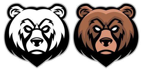 Grizzly Head Logo - angry bear head mascot | bears | Bear, Bear head, Bear logo