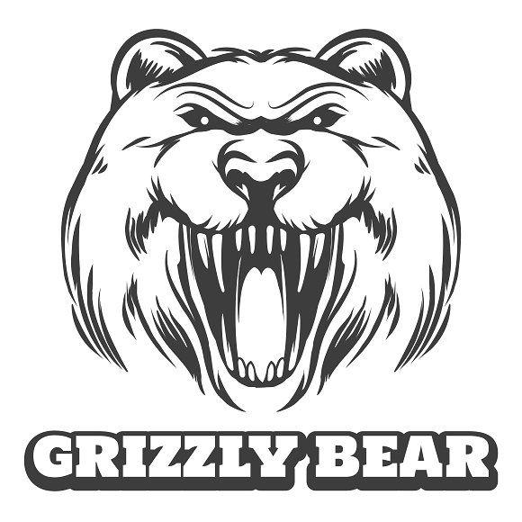 Grizzly Head Logo - Grizzly bear head logo Graphics Creative Market