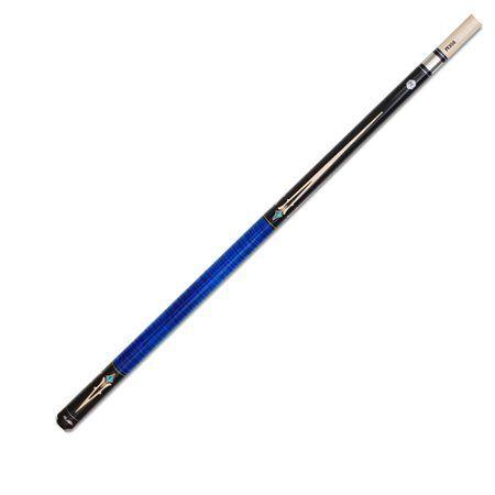 Blue and White Spear Logo - RAID 2 Piece Pool Cue, White Spear Blue Curly''