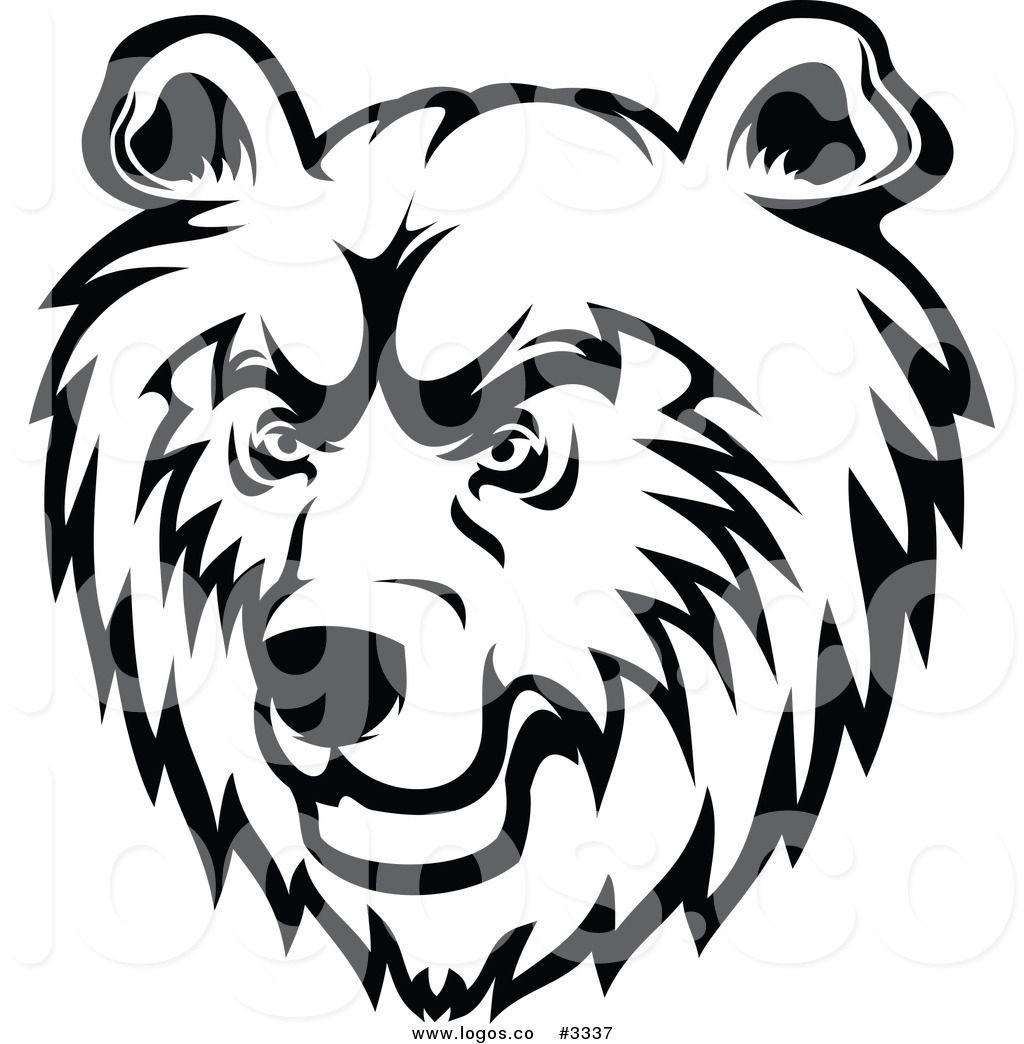 Grizzly Head Logo - Black and White Picture Of Grizzly Bear Picture