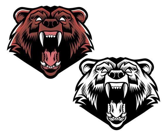 Grizzly Head Logo - Grizzly Bear Head Mascot