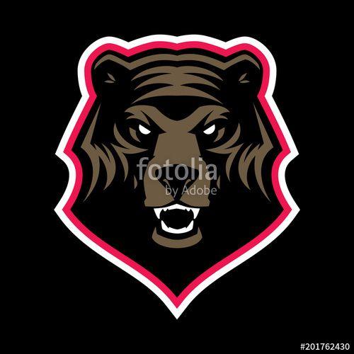 Grizzly Head Logo - Grizzly bear head mascot, colored version. Great for sports logos ...