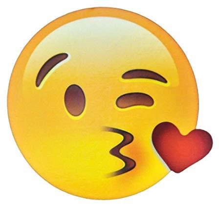 Kiss Emoji Logo - Face Throwing A Kiss - Emoji / Emoticon Fridge Magnet - Makes and ...