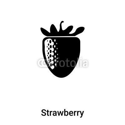 Black Strawberry Logo - Strawberry icon vector isolated on white background, logo concept