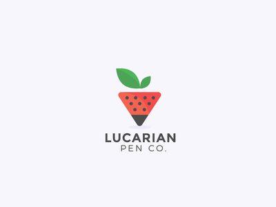 Black Strawberry Logo - strawberry pencil logo mark