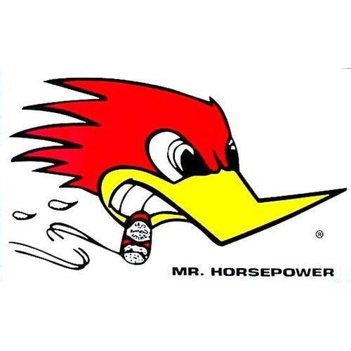 W an X Logo - Clay Smith MR HORSEPOWER Sticker With Woodpecker