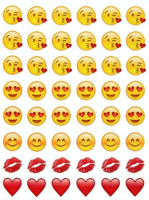 Kiss Emoji Logo - 100 sheets kiss emoji (48 Die Cut emoji stickers) sticker Most ...