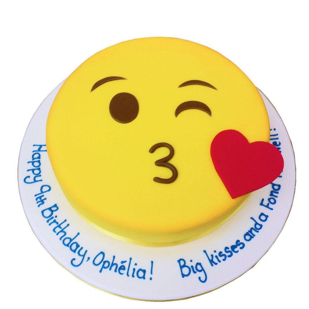 Kiss Emoji Logo - Emoji Kiss Cake. Birthday Cakes. The Cake Store