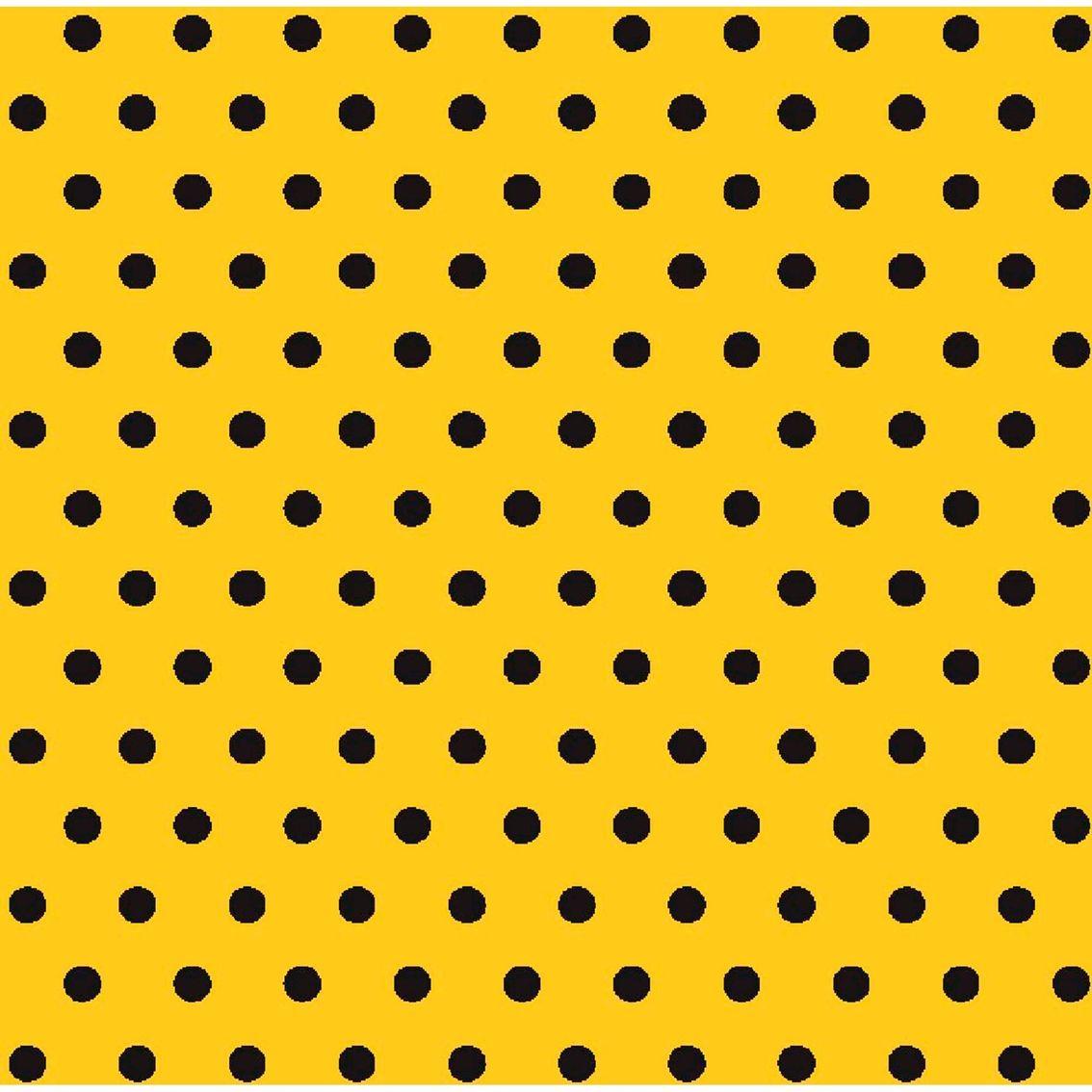 Black with a Dot of Yellow I Logo - Springs Creative Black Polka Dots On Yellow Fabric. Fabric. Home