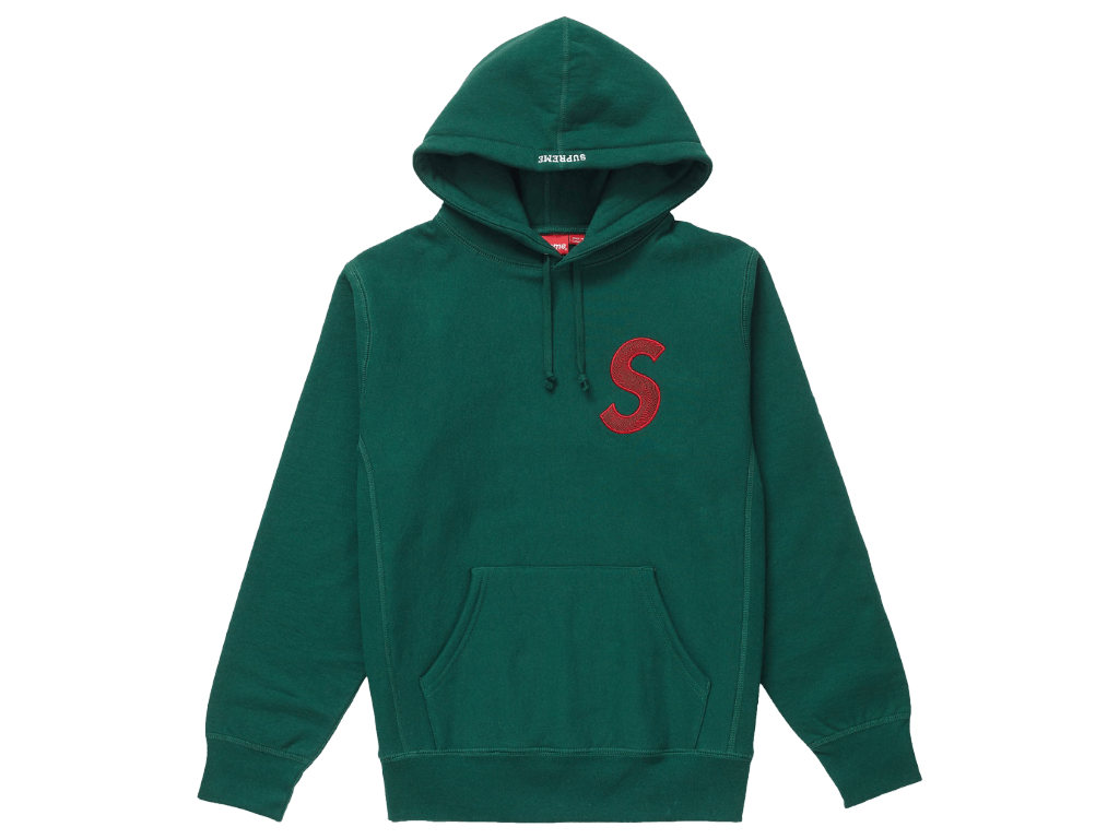 Dark Blue Supreme Logo - Supreme S Logo Hooded Sweatshirt (FW18) Dark Green