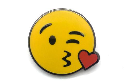 Kiss Emoji Logo - Blow Kiss Emoji Leather Key Fob - kar&chach