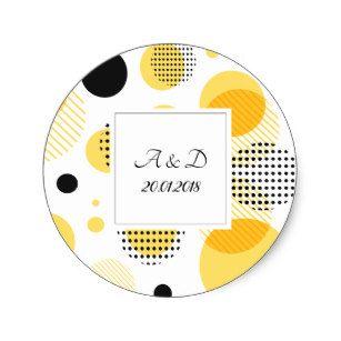 Black with a Dot of Yellow I Logo - Yellow With Black Dots Stickers & Labels | Zazzle UK