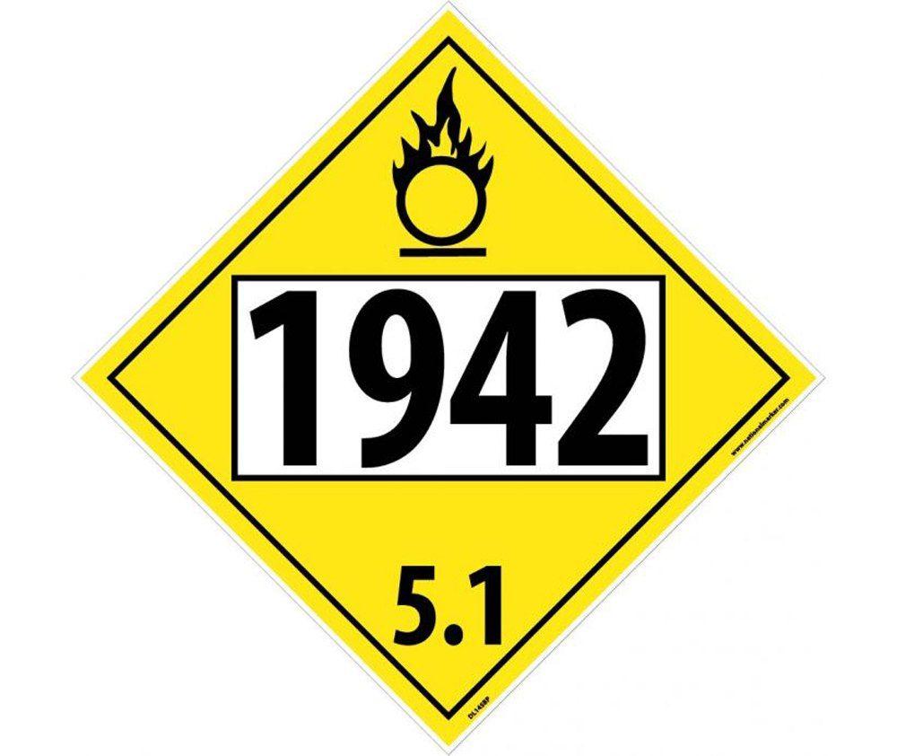 Black with a Dot of Yellow I Logo - DOT 1942 5.1 Yellow Placard Sign Industrial Supply