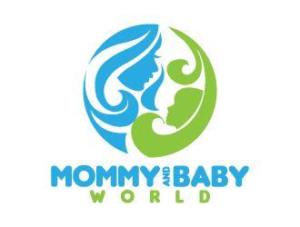 Baby in a World with Blue Logo - Mommy and Baby World logo design