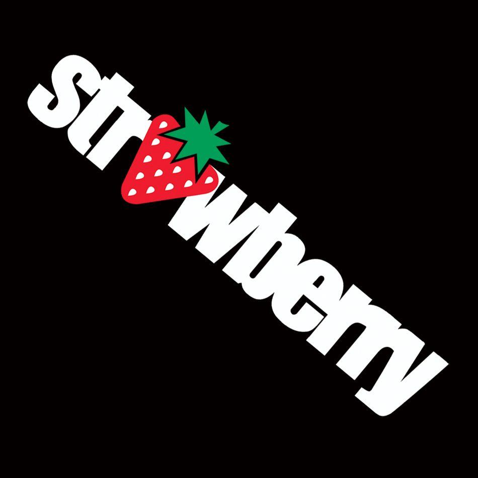 Black Strawberry Logo - strawberry logo black background