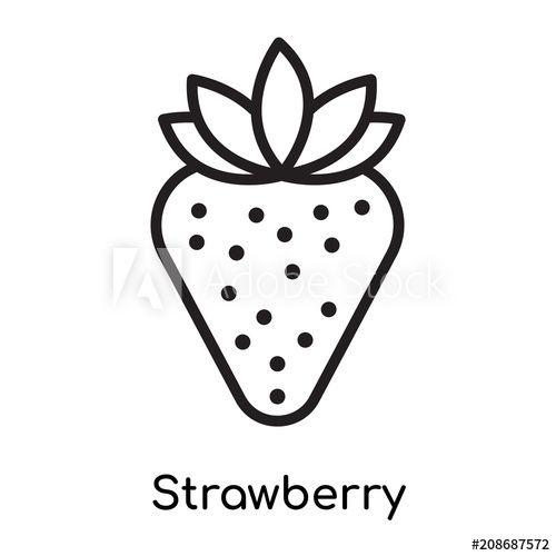 Black Strawberry Logo - Strawberry icon vector sign and symbol isolated on white background ...