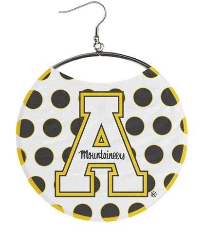 Black with a Dot of Yellow I Logo - Appalachian State University Earrings | Spirit Hoops