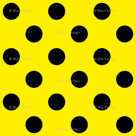 Black with a Dot of Yellow I Logo - Canary Yellow + Polka Black (1 and a half inch) Dots giftwrap