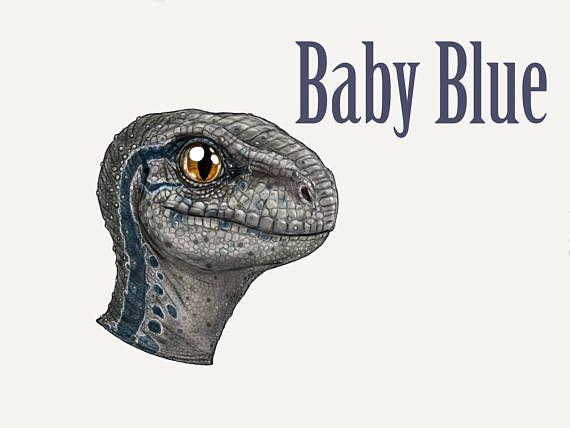 Baby in a World with Blue Logo - Custom Jurassic World Baby Blue greeting postcard. Products