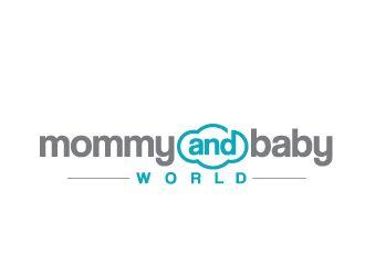 Baby in a World with Blue Logo - Mommy and Baby World logo design - 48HoursLogo.com
