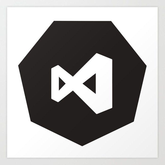 Visual Web Developer Logo - black visual studio logo sticker Art Print