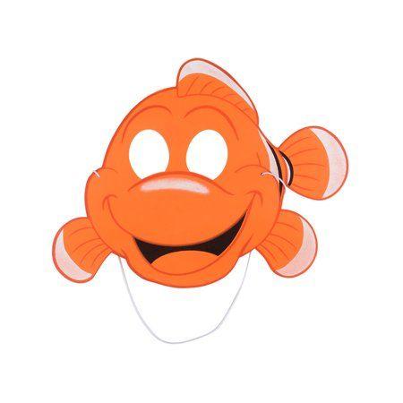 Orange Clown Logo - 12 Child's Orange Clown Fish Cartoon Foam Masks Nemo Party Costume ...