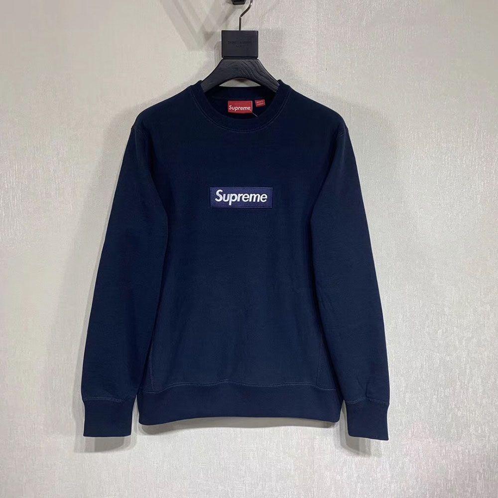 Dark Blue Supreme Logo - Supreme Box Logo Crewneck Sweatshirt(Dark Blue),Sweaters & Hoodies