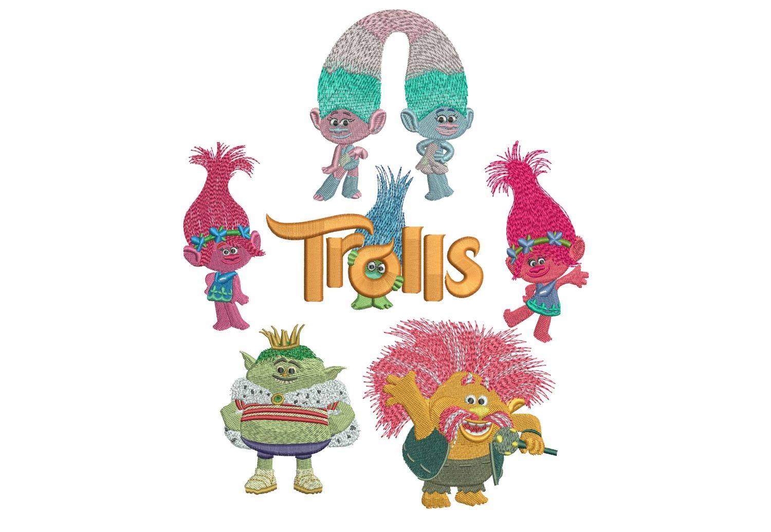 Poppy Movie Logo - Trolls Designs Embroidery Designs. Indian Digitizer