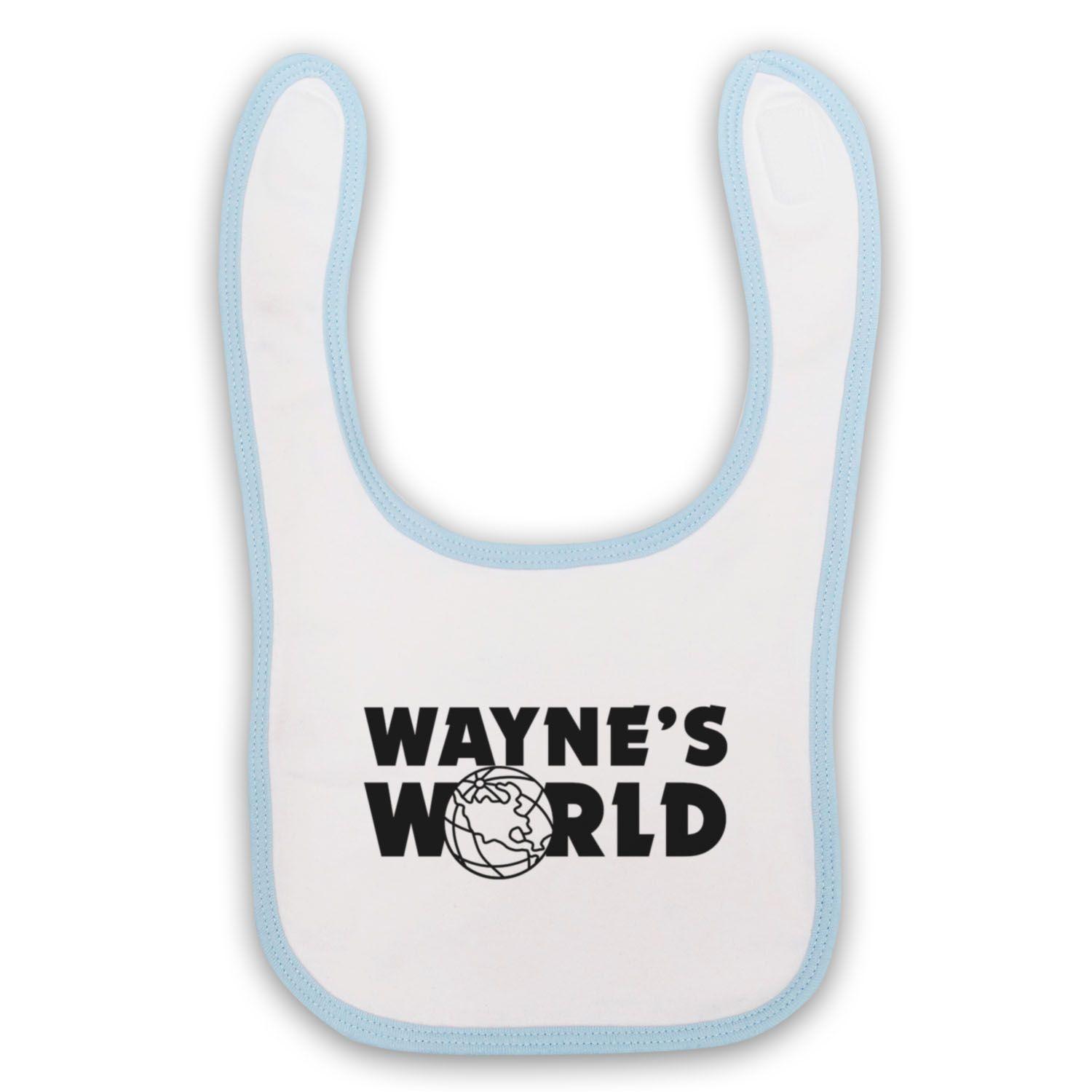 Baby in a World with Blue Logo - WAYNE'S WORLD LOGO UNOFFICIAL ROCK MUSIC FILM GARTH BABY BIB CUTE