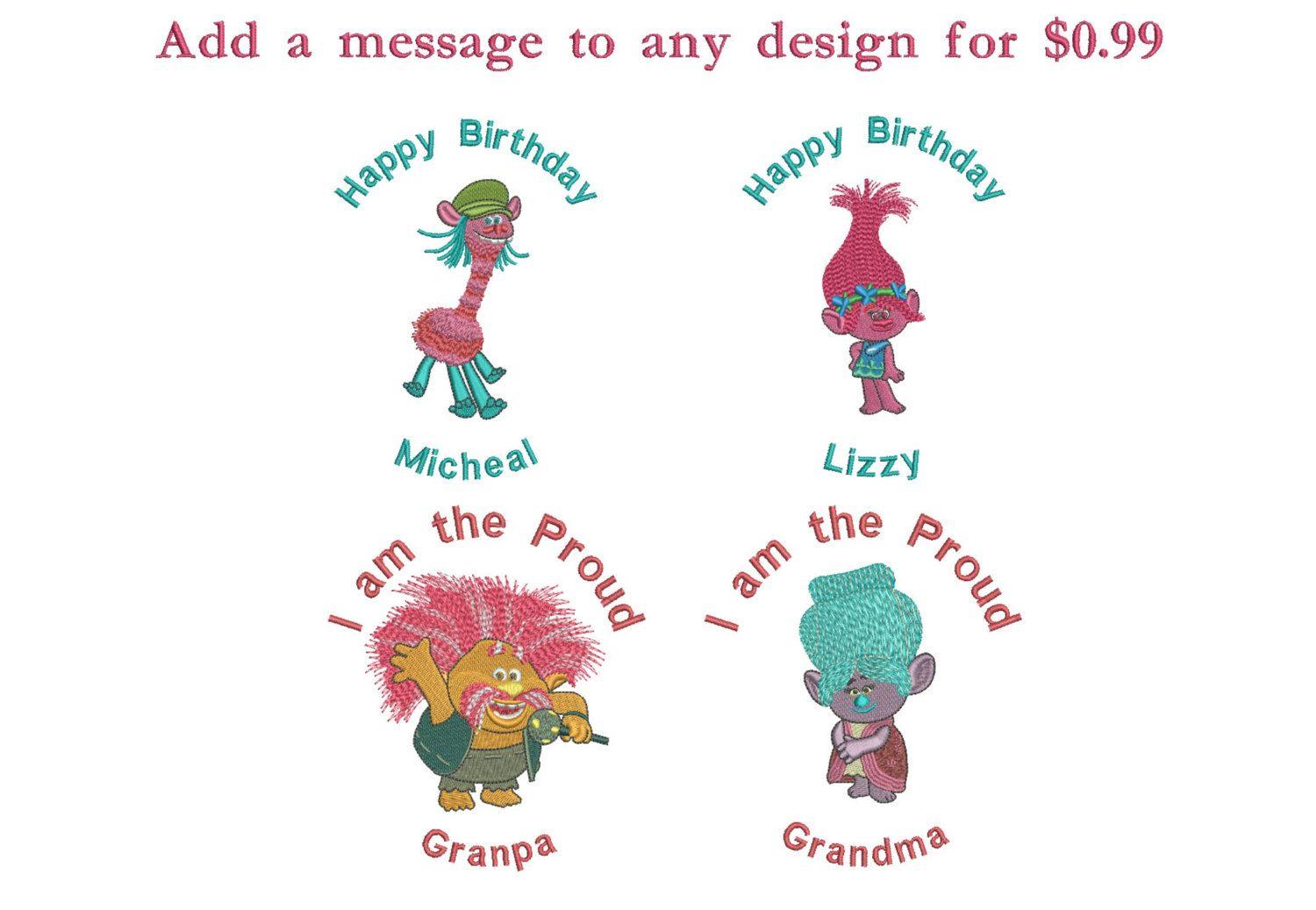 Poppy Movie Logo - Trolls Designs Embroidery Designs. Indian Digitizer